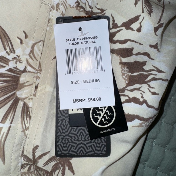 Good Vibes Beige/Brown 3 way stretch tropical swim Shorts. Size M. NWT - Picture 9 of 16